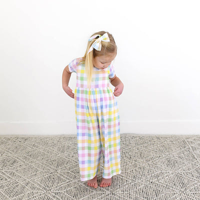 Gigi and Max: Winnie Pastel Plaid Romper