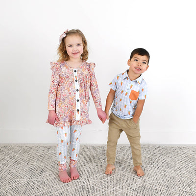 Gigi and Max: Henry Carrot Gingham Polo Shirt