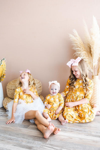Mila & Rose:  Dandelions in Fall Twirl Bodysuit SHIPS SEPARATELY