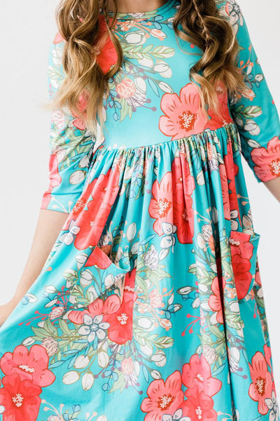 Mila & Rose:  After the Rain 3/4 Sleeve Pocket Twirl Dress SHIPS SEPARATELY