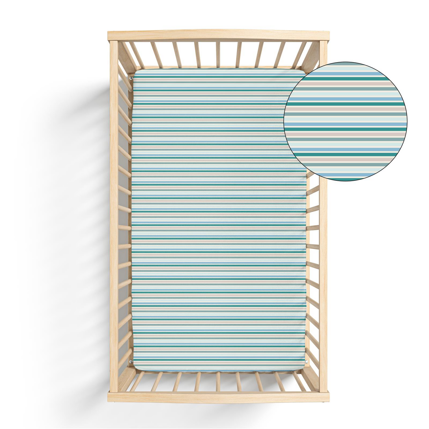 Kickee Pants Grow-with-Me Crib to Twin Fitted Sheet: Lakeside Stripe