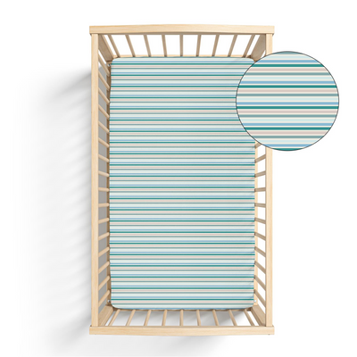 Kickee Pants Grow-with-Me Crib to Twin Fitted Sheet: Lakeside Stripe