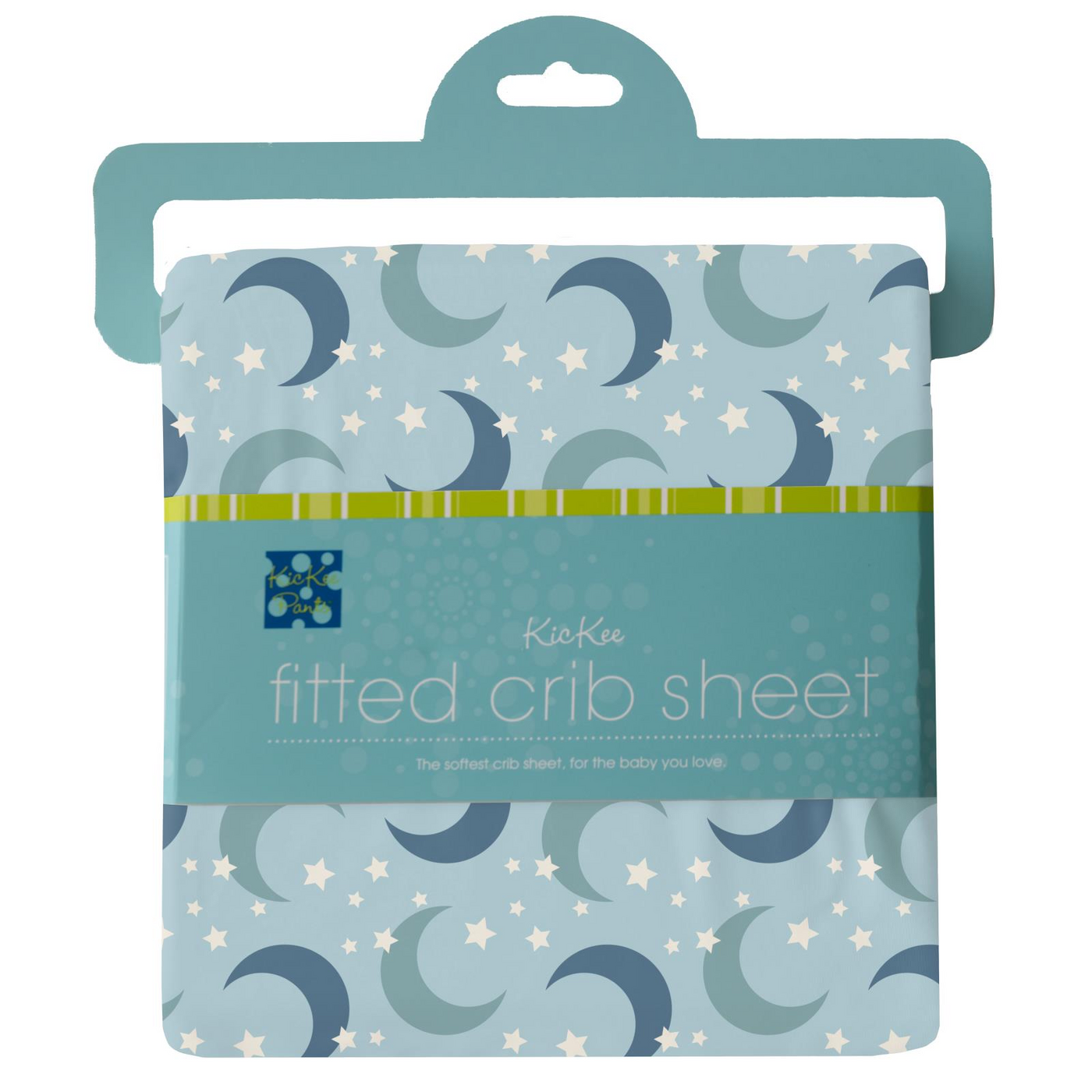 Kickee Pants Fitted Crib Sheet: Spring Sky Moon and Stars