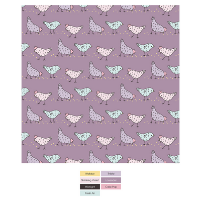 Kickee Pants Fluffle Toddler Blanket with Embroidery: Lavender Chickens