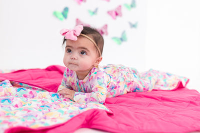 Birdie Bean Ruffle Convertible Romper: Dahlia