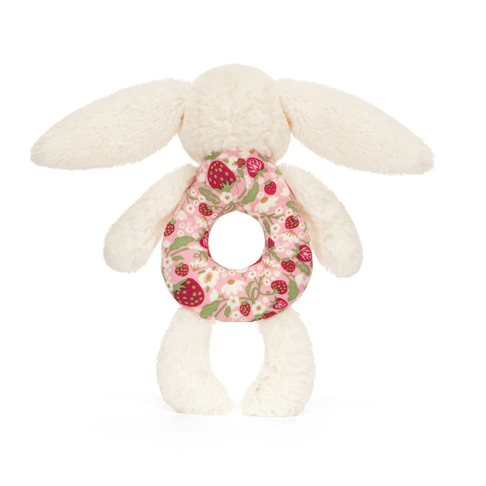 Jellycat: Blossom Cream Bunny 'Berry' Ring Rattle (7")
