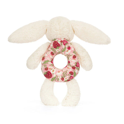 Jellycat: Blossom Cream Bunny 'Berry' Ring Rattle (7")