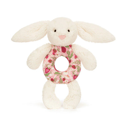 Jellycat: Blossom Cream Bunny 'Berry' Ring Rattle (7")