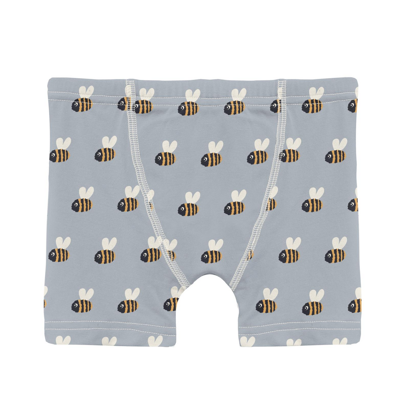 Kickee Pants Boxer Brief Set of 3: Pearl Blue Baby Bumblebee, Natural & Rhyme Stripe  (Ships 5/15-6/15)