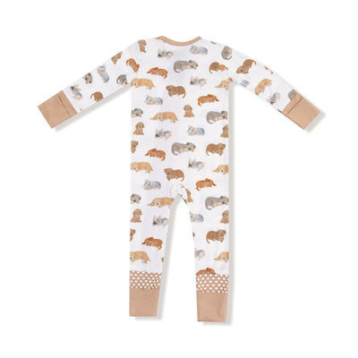 Angel Dear 2 Way Zipper Romper: Napping Puppies
