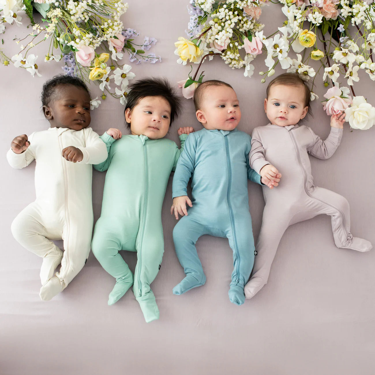 Kyte Baby Zippered Footie: Dusty Blue
