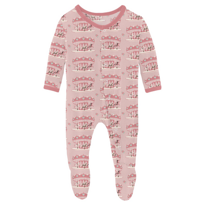 Kickee Pants Footie with Snaps: Baby Rose Fair Carousel