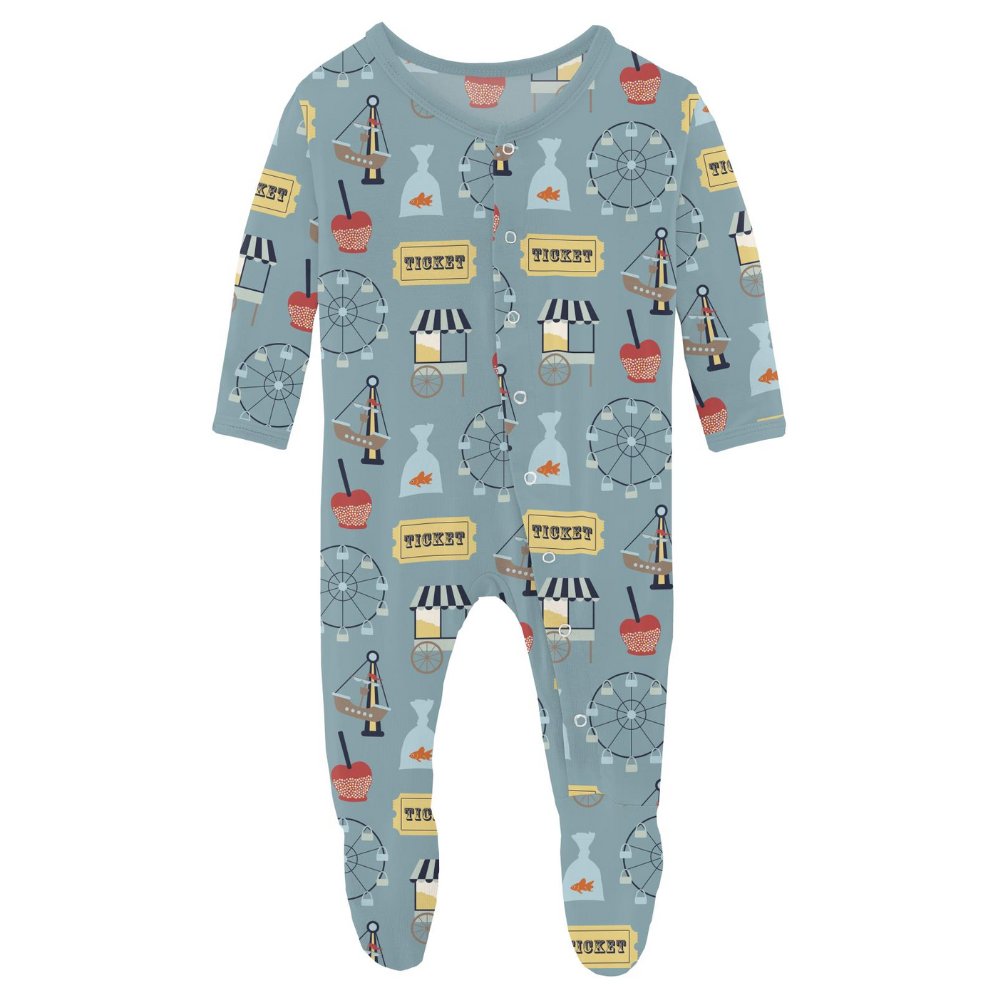 Kickee Pants Footie with Snaps: Stormy Sea Fall Fair