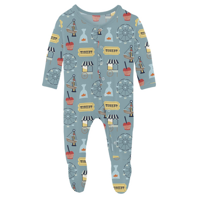 Kickee Pants Footie with Snaps: Stormy Sea Fall Fair