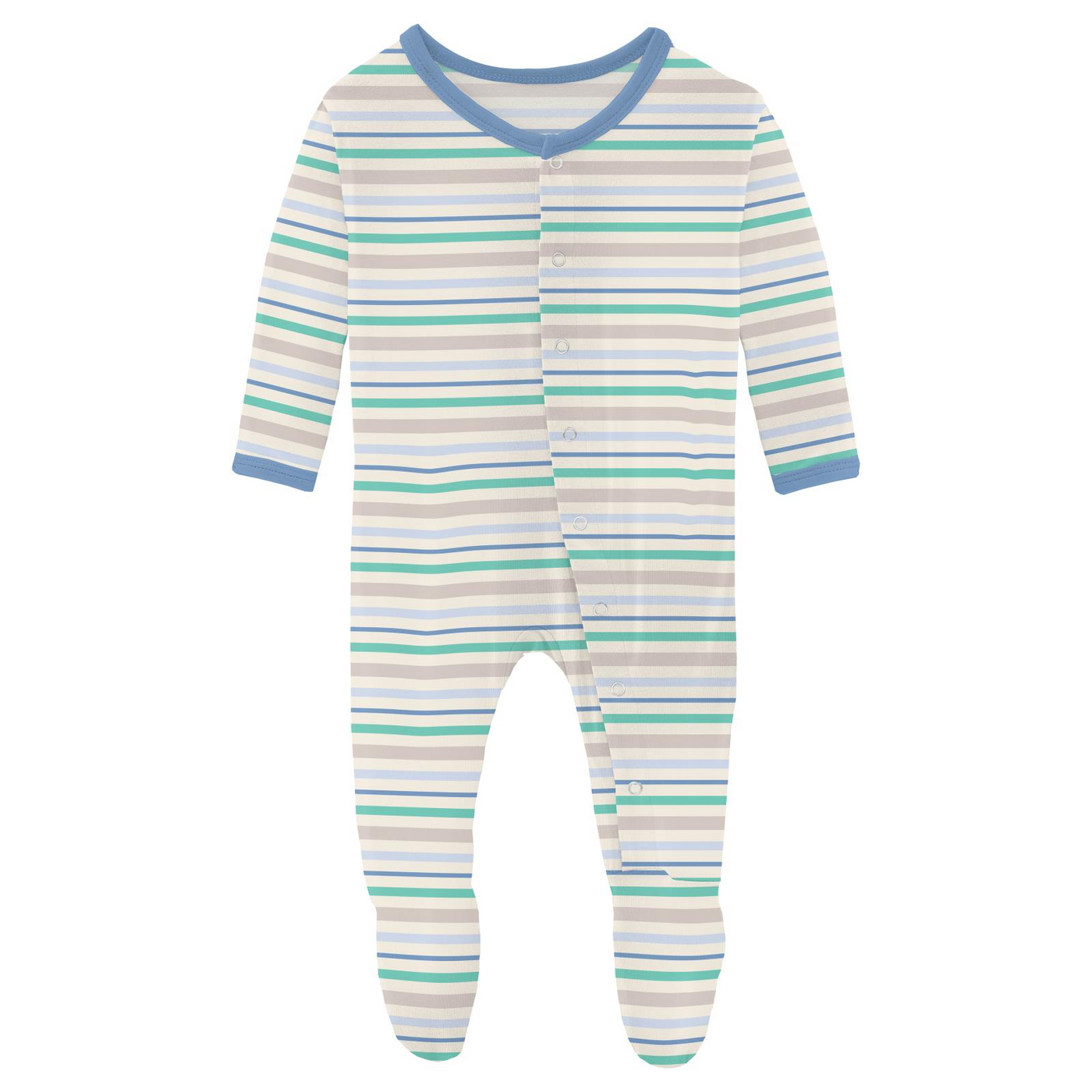 Kickee Pants Footie with Snaps: Mythical Stripe