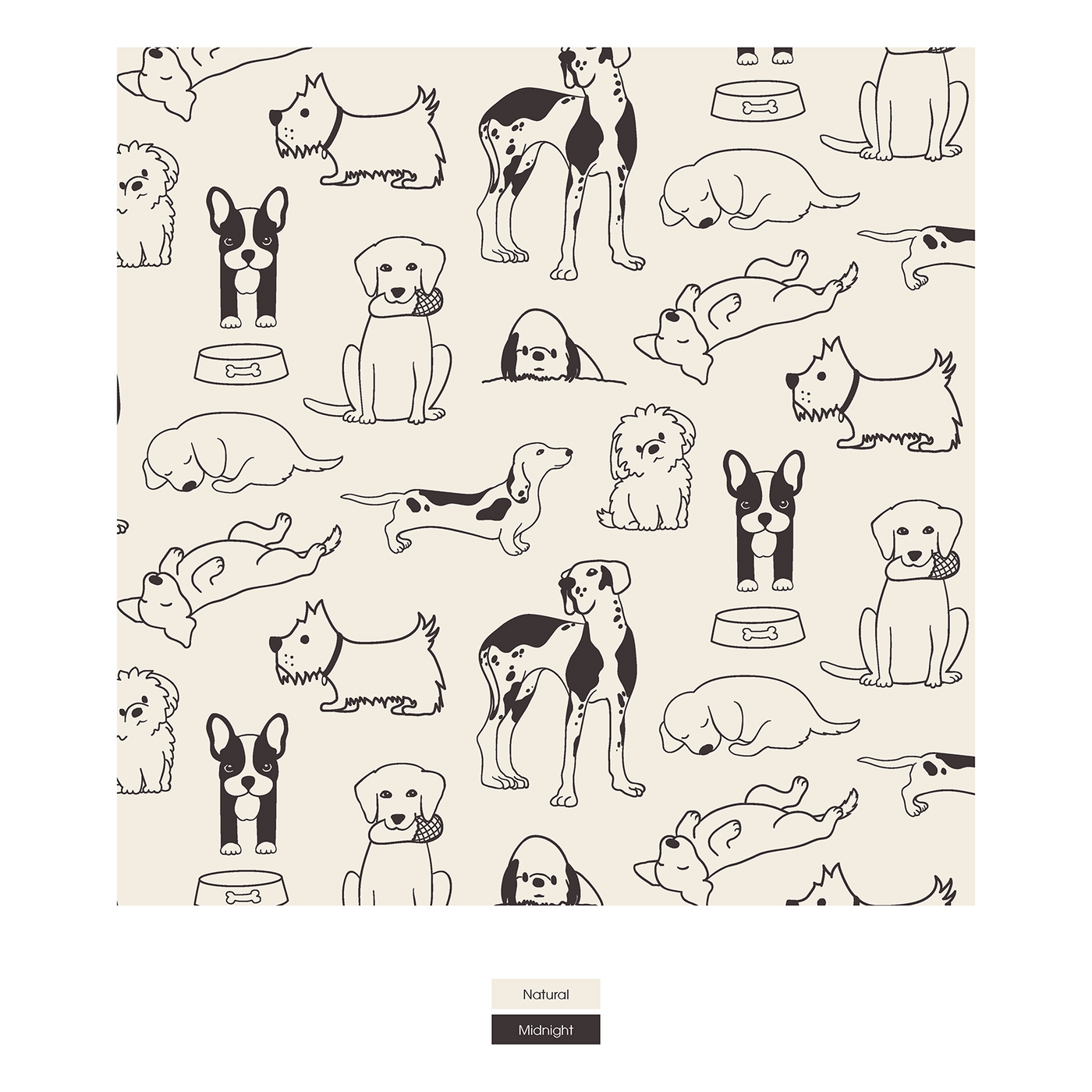 Kickee Pants Footie With Snaps: Natural Dogs