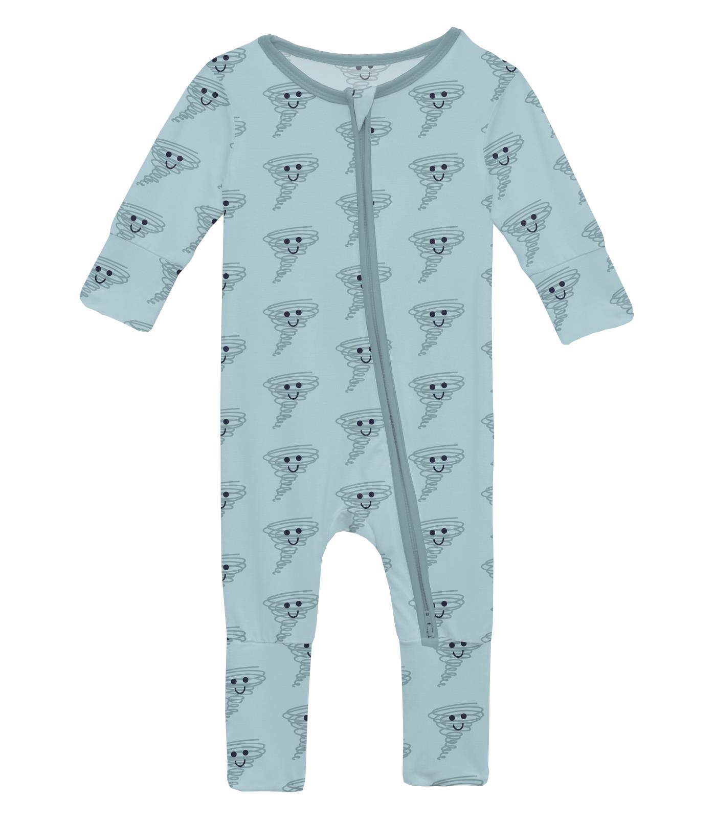 Kickee Pants Convertible Coverall: Spring Sky Happy Tornado