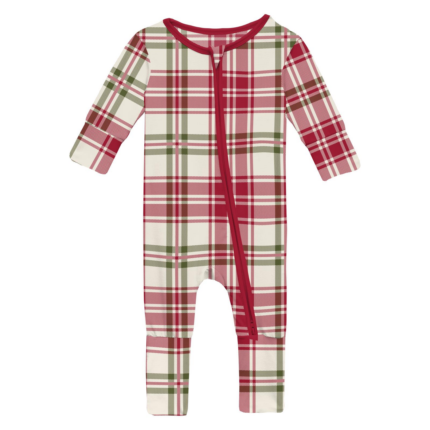 Kickee Pants Convertible Coverall: Fireside Plaid
