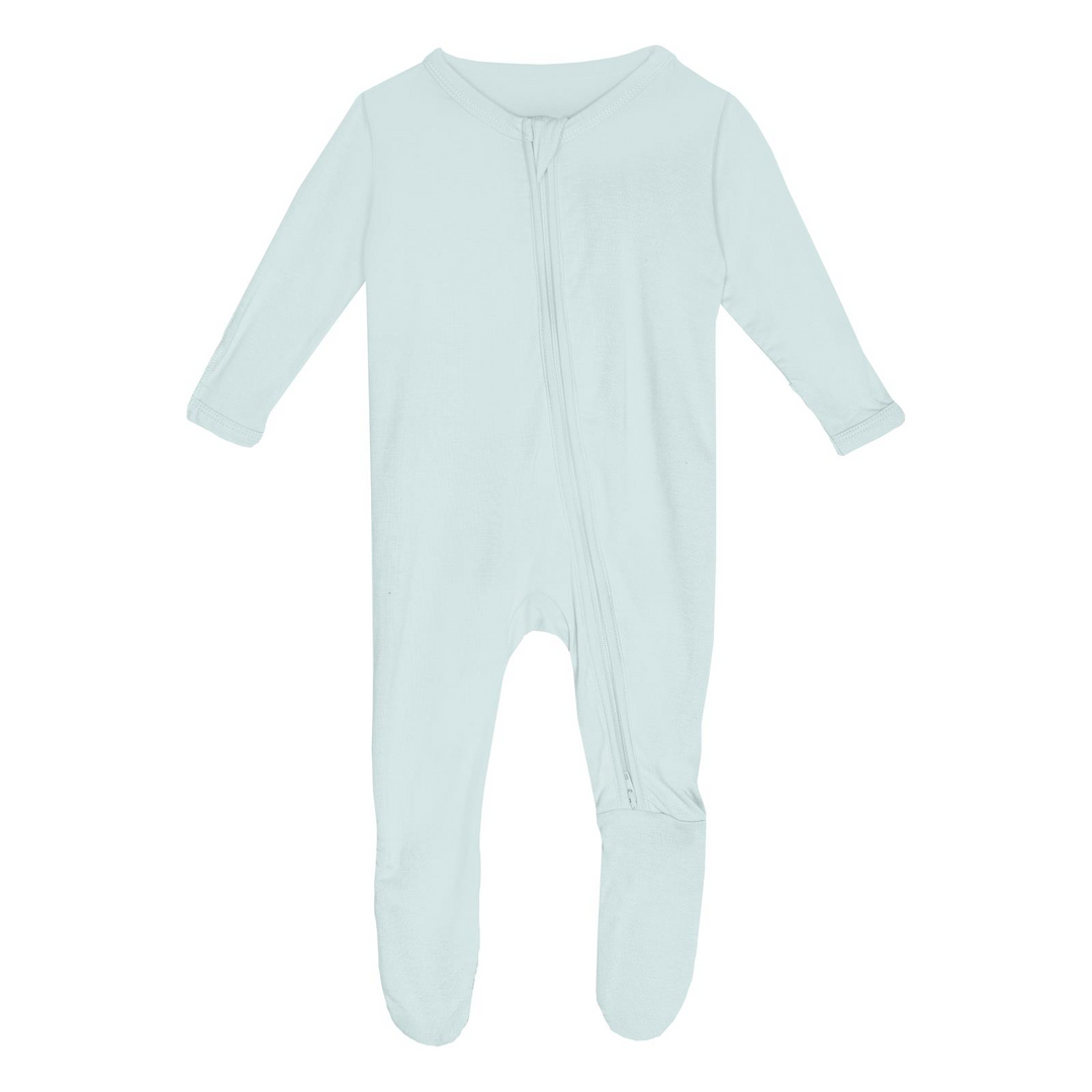 Kickee Pants Footie with Way Zipper: Solid Fresh Air – Bellies