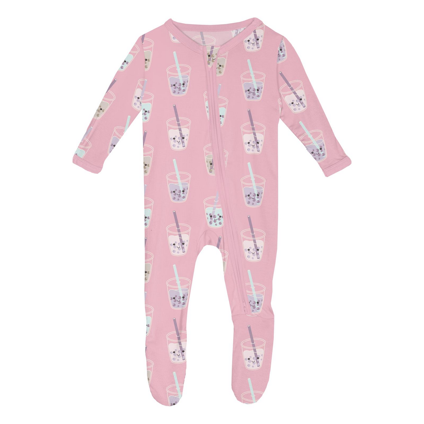 Kickee Pants Footie with 2 Way Zipper: Cake Pop Boba