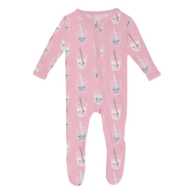 Kickee Pants Footie with 2 Way Zipper: Cake Pop Boba