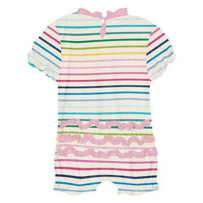 Kickee Pants Ruffle Romper: Happy Stripe