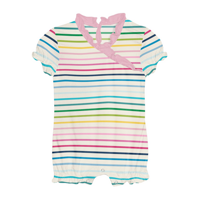 Kickee Pants Ruffle Romper: Happy Stripe