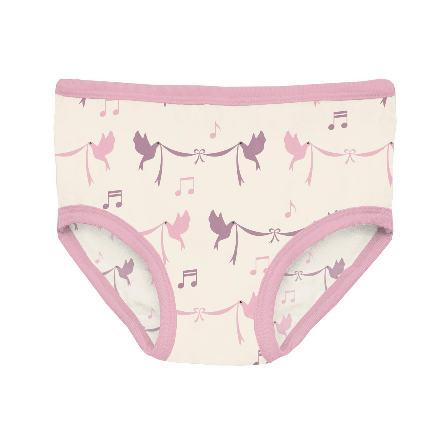 Kickee Pants Girl's Underwear Set of 3: Dragon Fruit Phoenix, Cake Pop & Natural Bird Banner