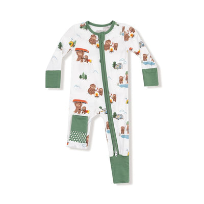 Angel Dear 2 Way Zipper Romper: Bigfoot Camping