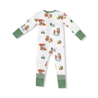 Angel Dear 2 Way Zipper Romper: Bigfoot Camping