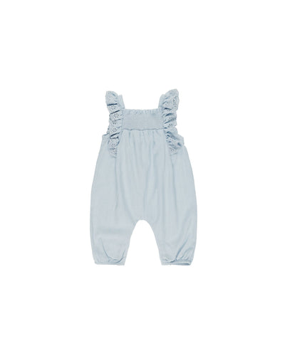 Quincy Mae Nova Romper: Chambray