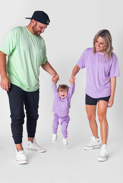 Little Bipsy Adult Neon Distressed Tee: Lilac