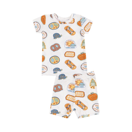 Angel Dear Loungewear Short Set: Blue Groovy Vibes Stickers