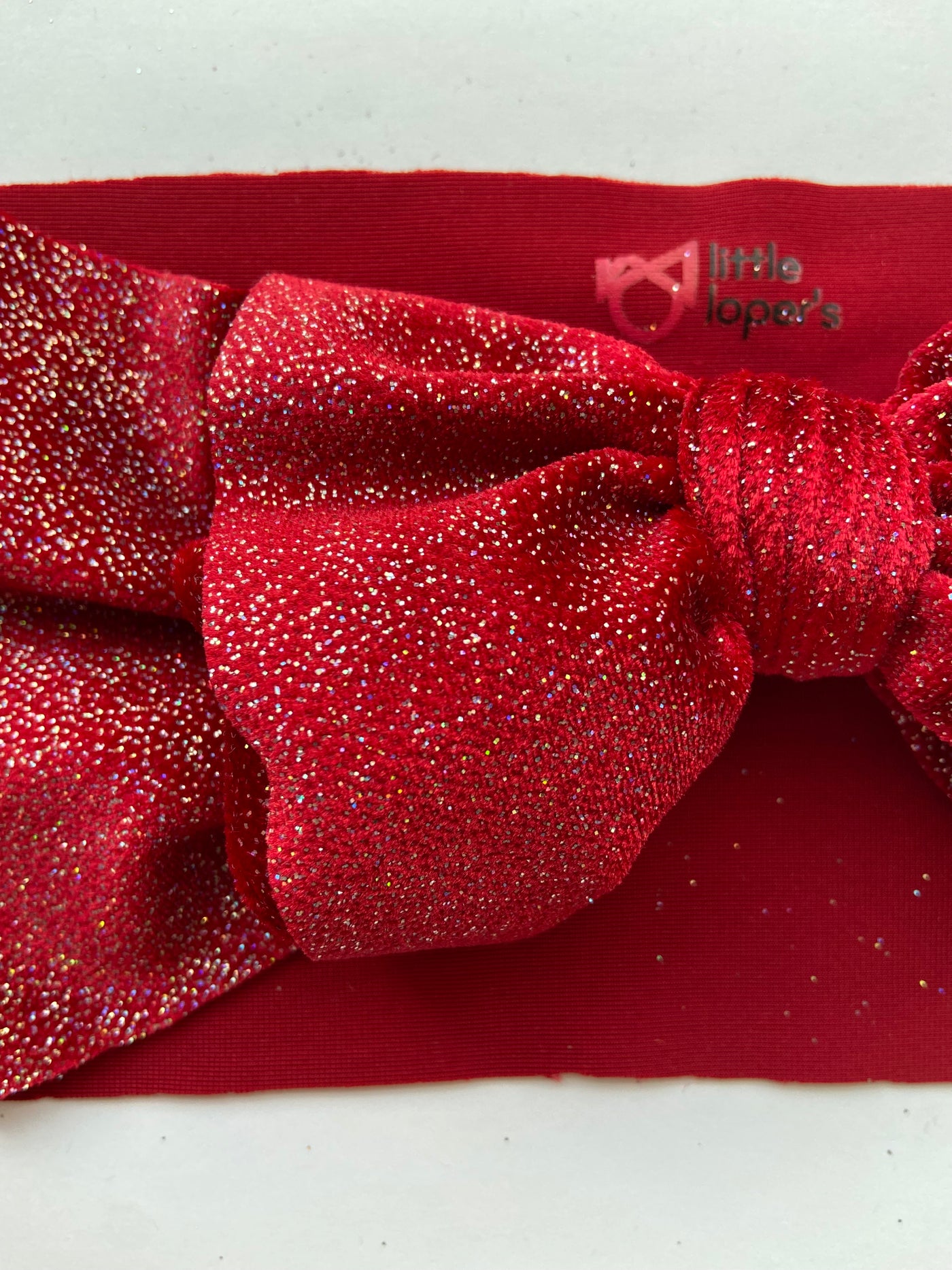 Little Lopers Mini Headwraps: Red Velvet Shimmer
