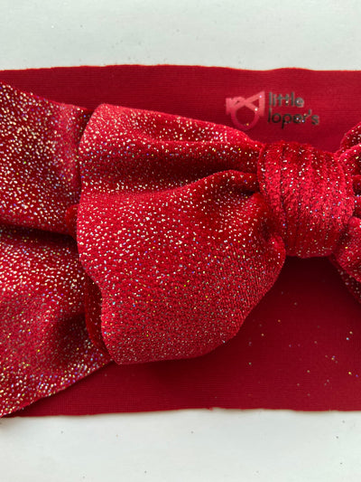 Little Lopers Mini Headwraps: Red Velvet Shimmer