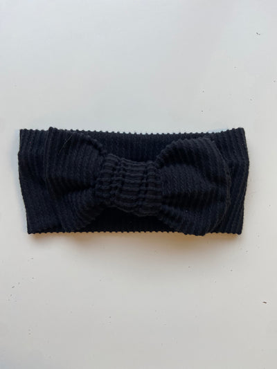 Little Lopers Ribbed Headwrap: Black