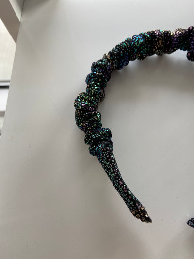 Little Lopers Ruched Headband: Mermaid Scales