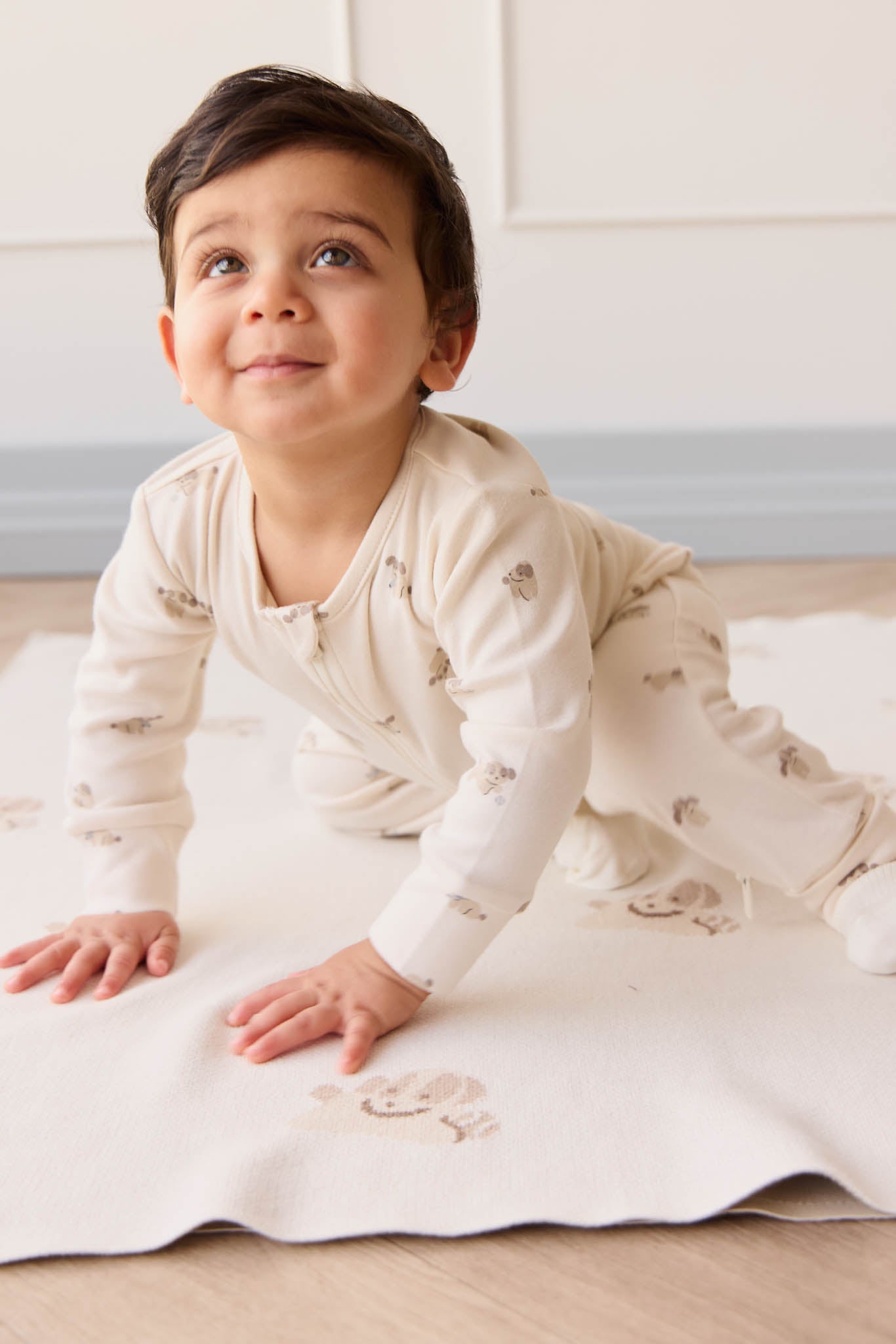 Jamie Kay Zip Onepiece: Sasha Puppy Tofu