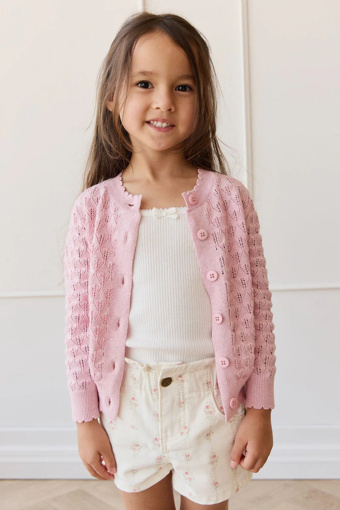Jamie Kay Magnolia Cardigan: Sweet Pink Marle