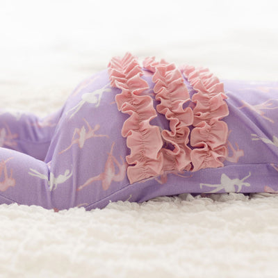 Laree + Co: Lillian Ballerinas Bamboo Ruffle Convertible Footie