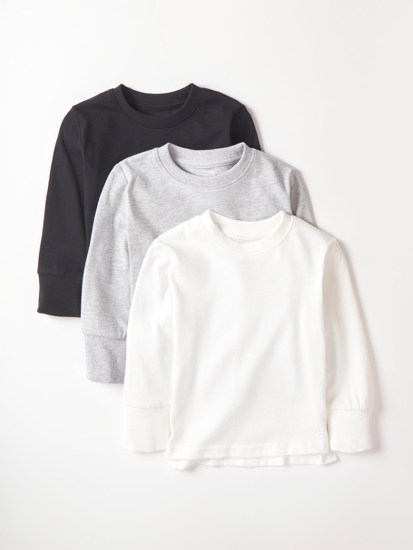 Little Bipsy Long Sleeve Elevated Tee 3-Pack: Monochrome