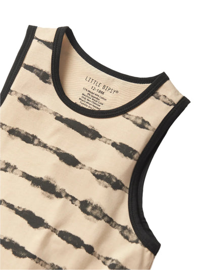 Little Bipsy Tank Romper: Static Stripe