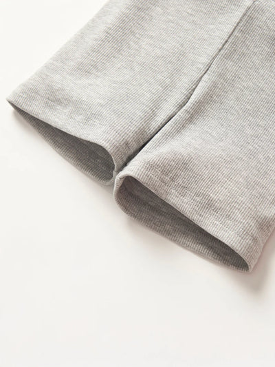 Little Bipsy Ribbed Biker Short: Grey