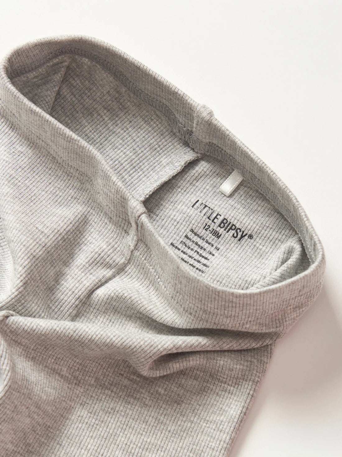 Little Bipsy Ribbed Biker Short: Grey