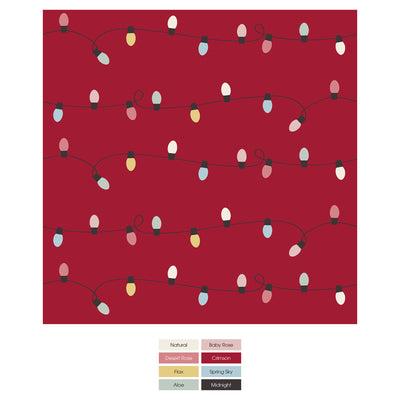 Kickee Pants Long Sleeve Henley Pajama Set: Crimson Holiday Lights