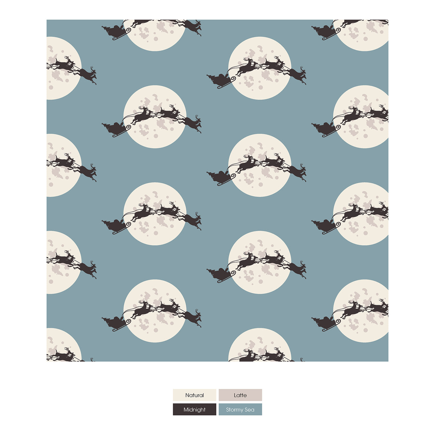 Kickee Pants Long Sleeve Henley Pajama Set: Stormy Sea Santas Sleigh