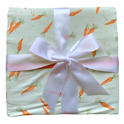 Laree + Co: Lillian's Green Easter Carrots Bamboo Toddler Blanket