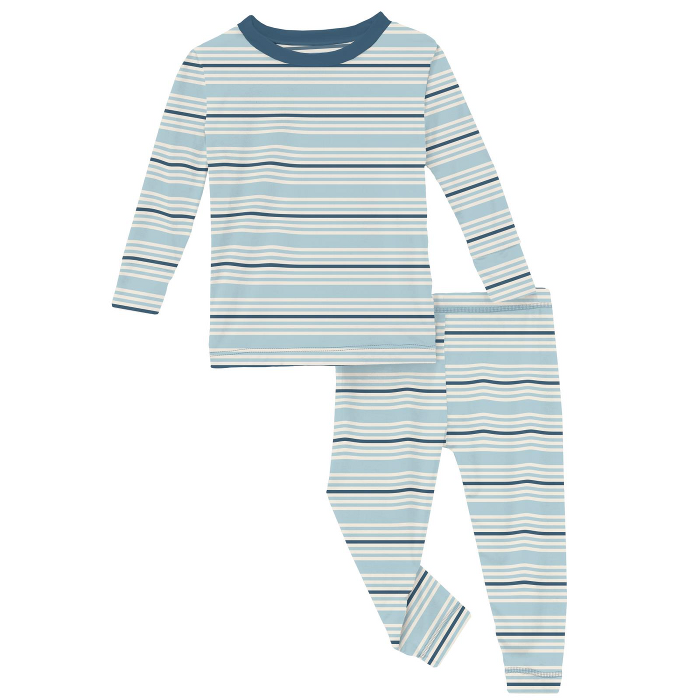 Kickee Pants Print Long Sleeve Pajama Set: Jetsam Stripe