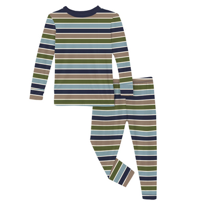 Kickee Pants Long Sleeve Pajama Set: Fall Vibes Stripe