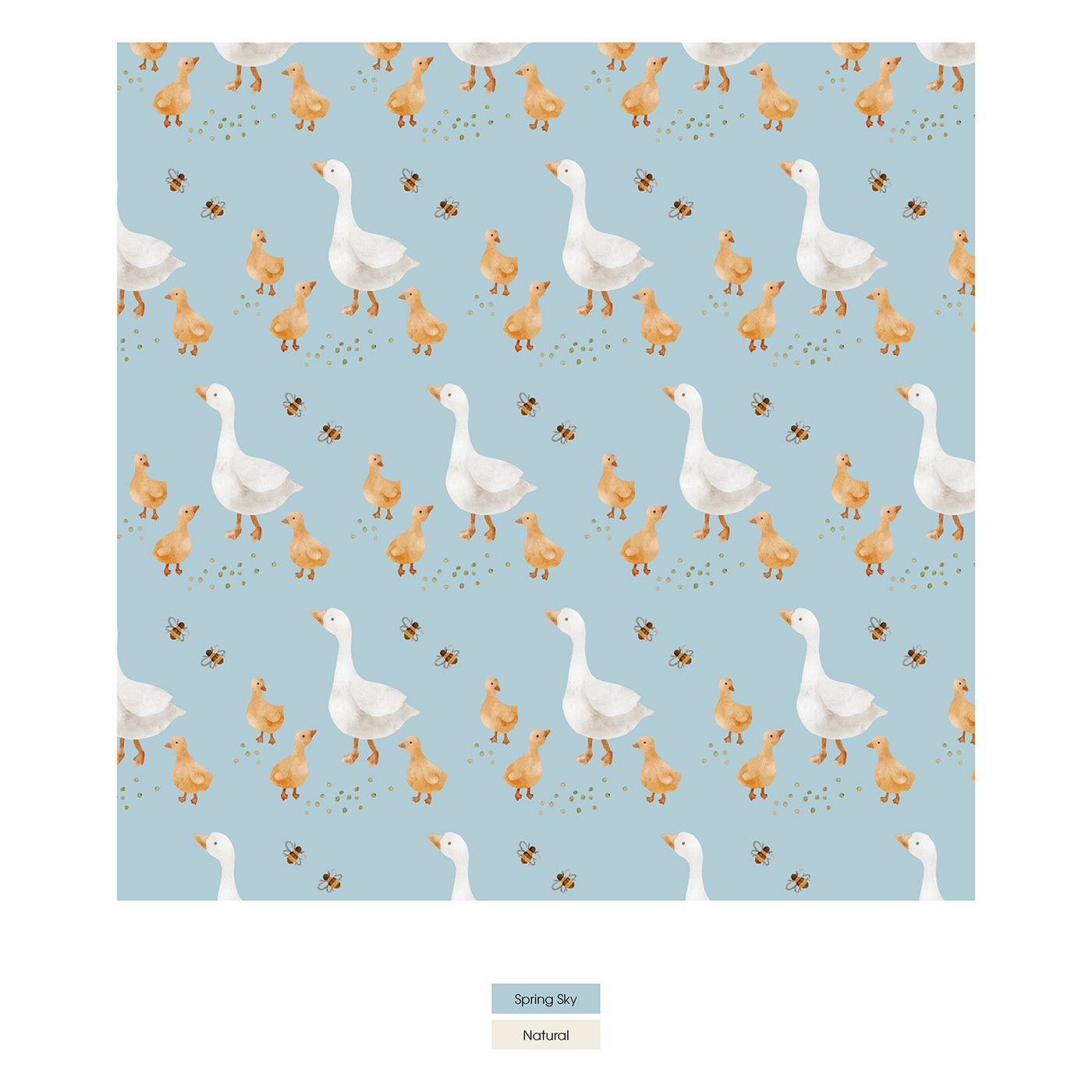 Kickee Pants Pajama Set: Spring Sky Feeding Ducks